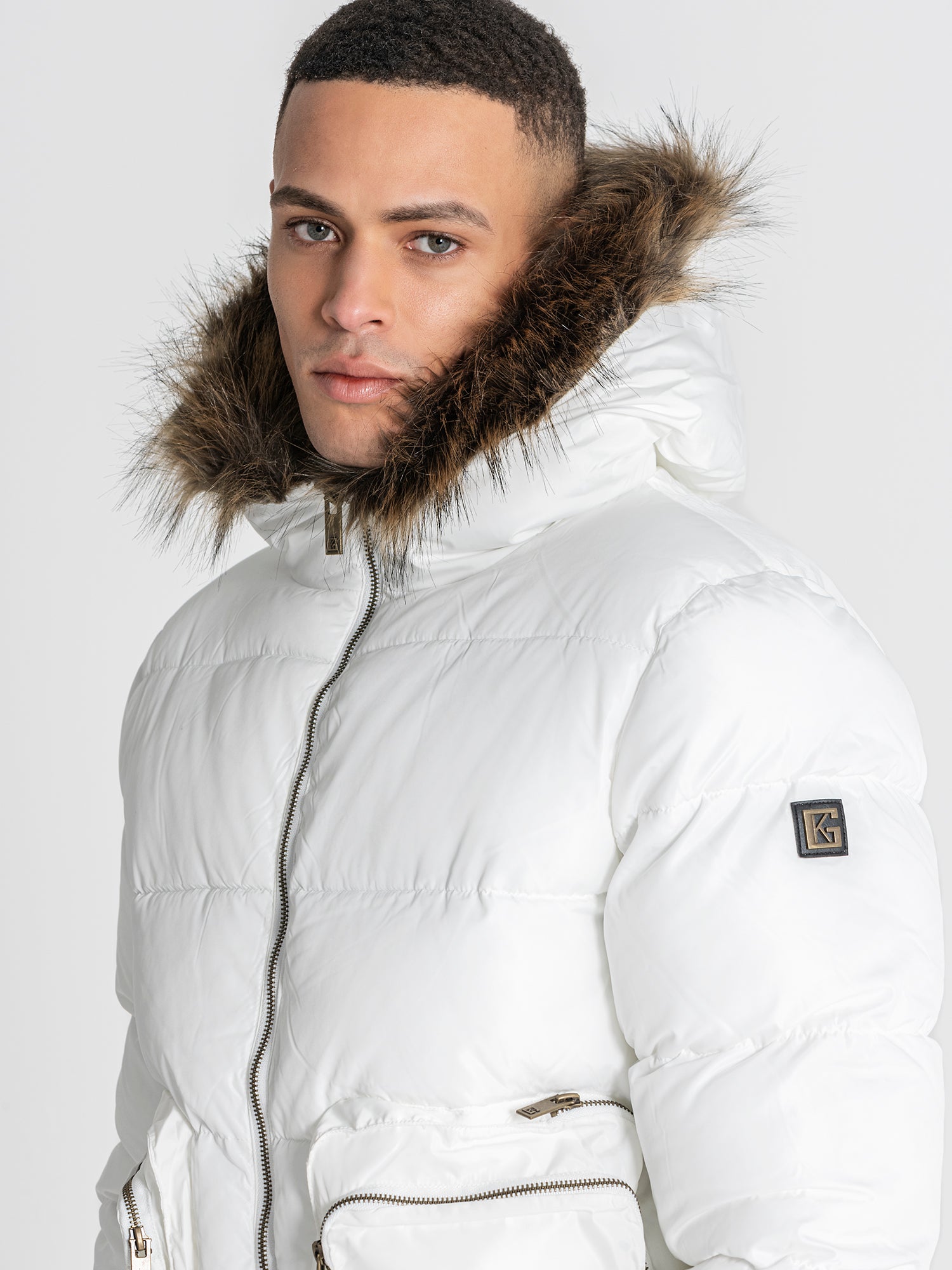 White Utility Puffer Jacket