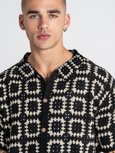 shirts / Black Nature Knit Shirt