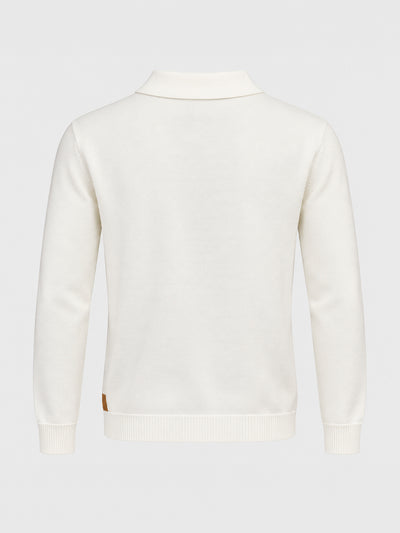 shirts / White Column Knit Shirt