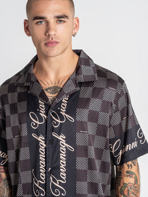 shirts / Brown Piazza Satin Shirt