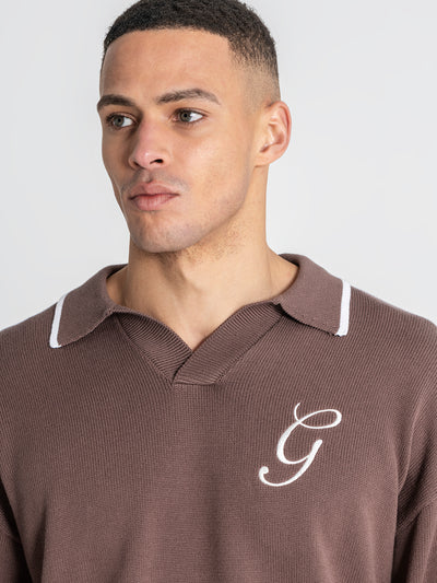 polos / Brown G Knit Sweater Polo