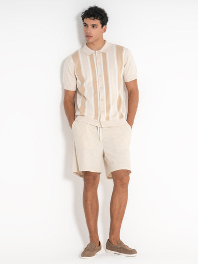 shirts / Beige Retro Knit Shirt