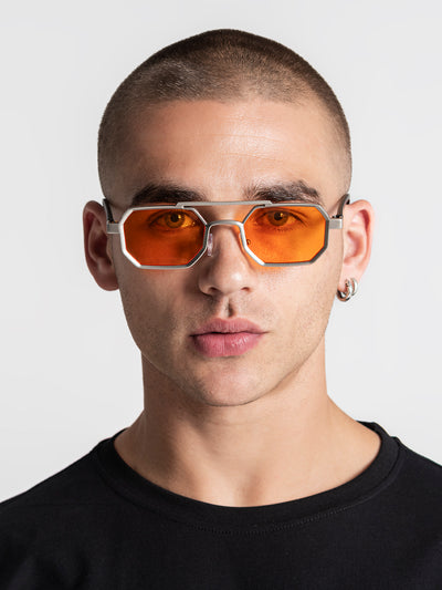 sunglasses / Orange Metal Sunglasses