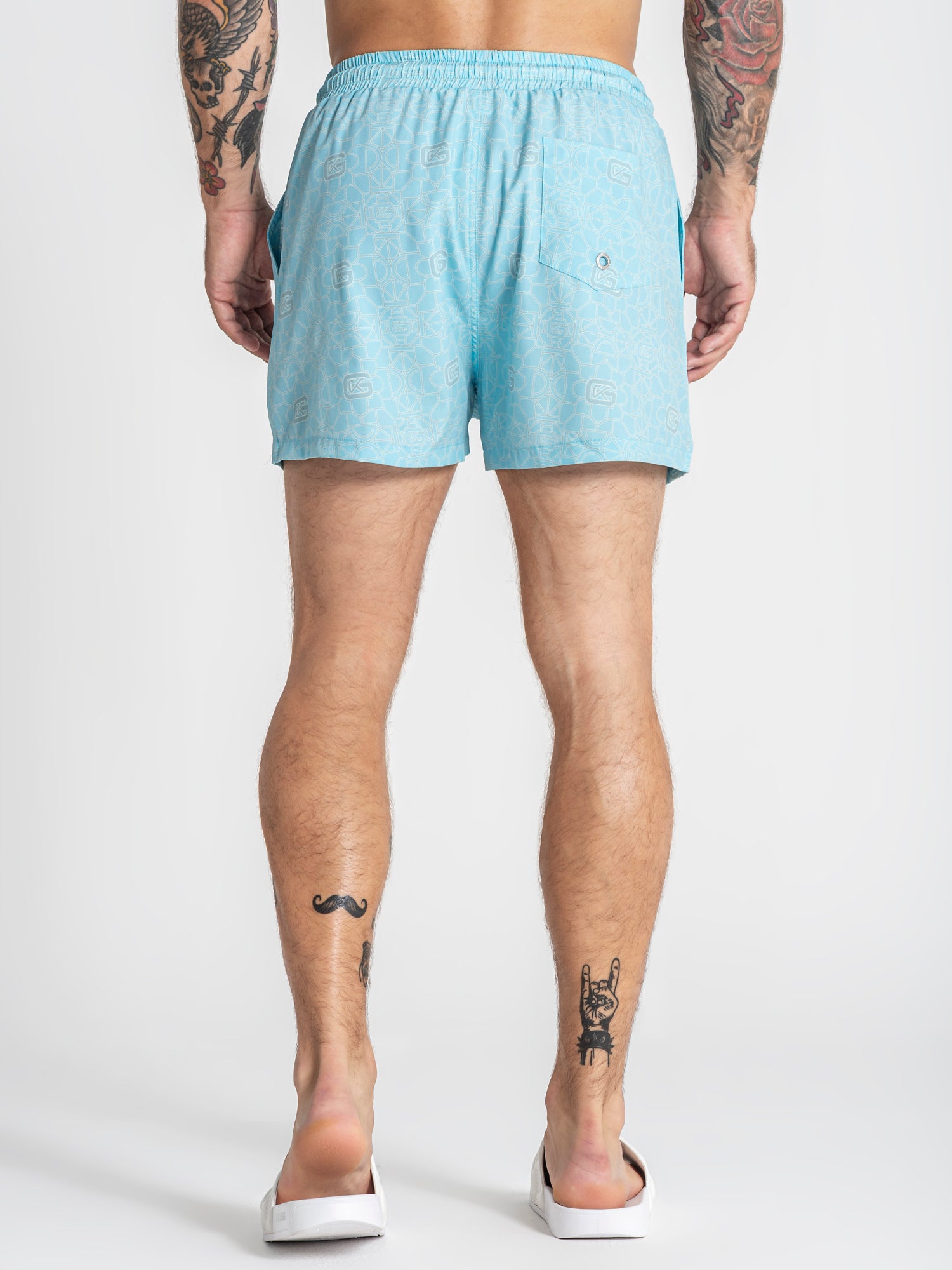 swimshorts / Light Blue Tiled Swimshorts