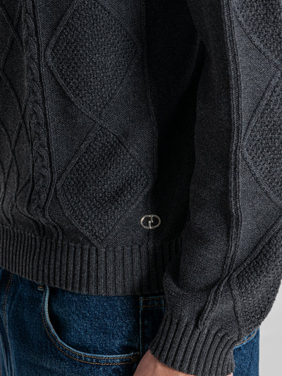 sweats / Grey Cable Knit Turtleneck
