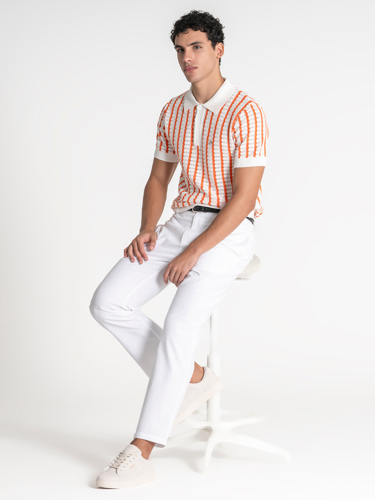 polos / Orange Retro Knit Polo