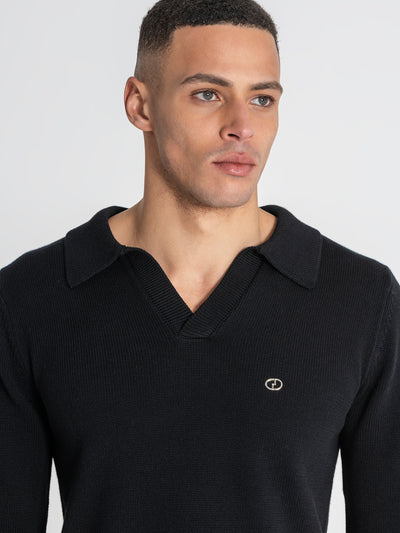 polos / Black Soft Knit Polo