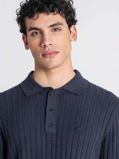 polos / Blue Essential Knit Polo
