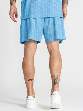 shorts / Light Blue Texture Shorts