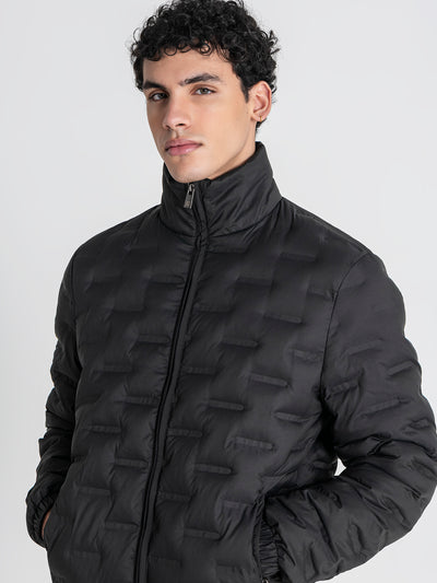 jackets / Black Code Puffer Jacket