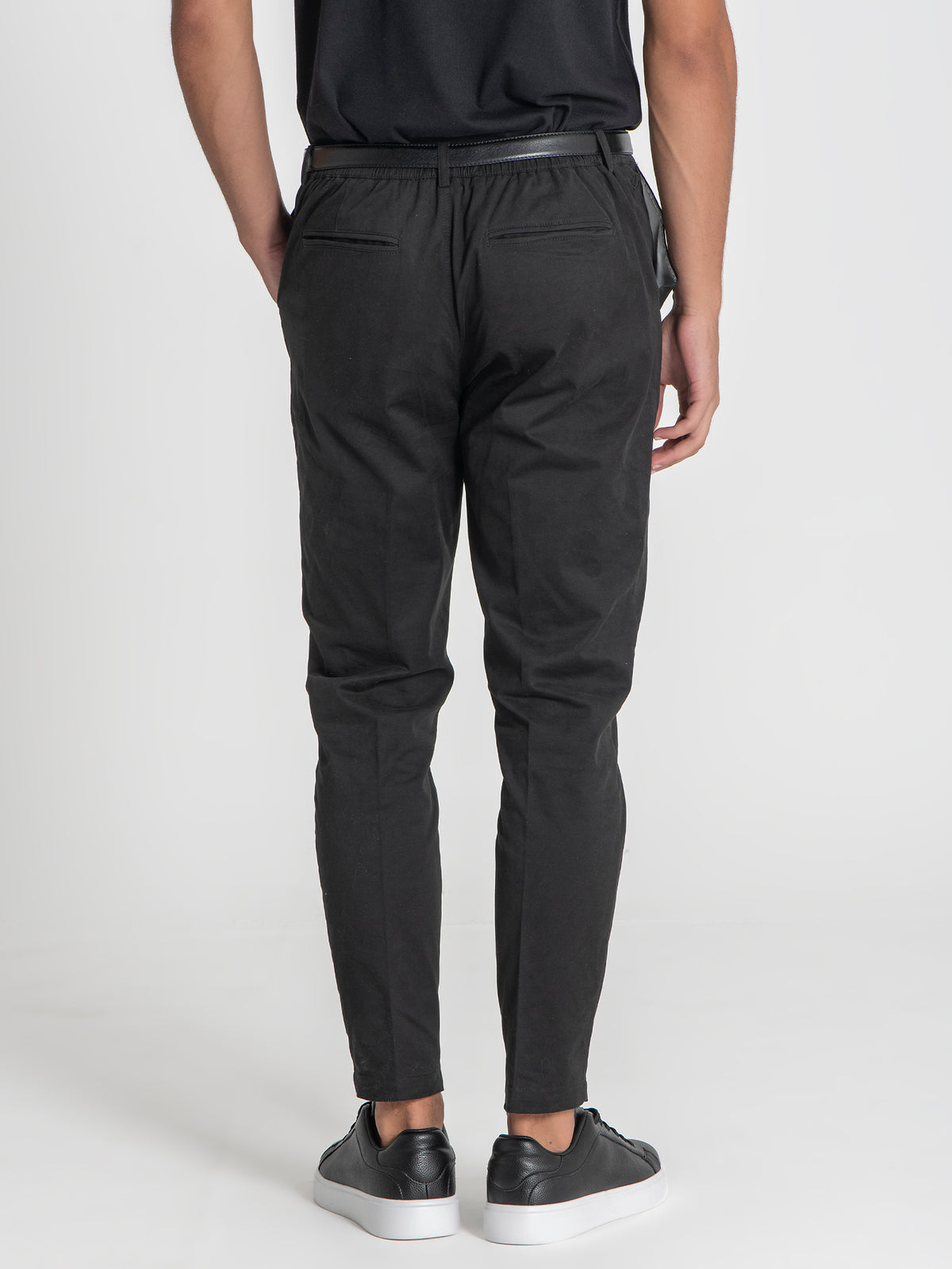 pants / Black Elastic Chino Chino Pants