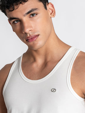 tank tops / White Essence Ribbed Tanktop