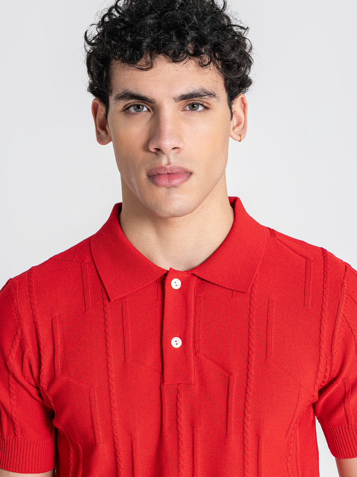 polos / Red Dimension Knit Polo