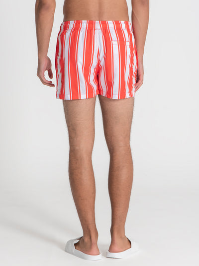 swimshorts / Orange Striped Swimshorts