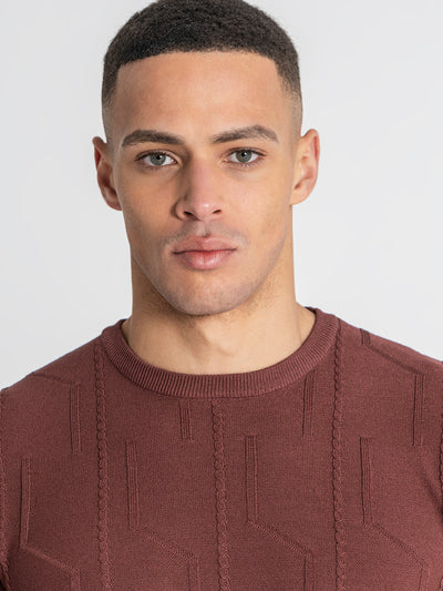 t-shirts / Brown Dimension Knit Tee