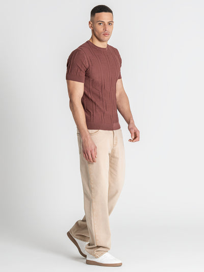 t-shirts / Brown Dimension Knit Tee