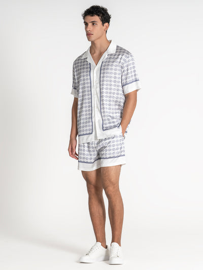 shirts / White GG Mania Satin Shirt