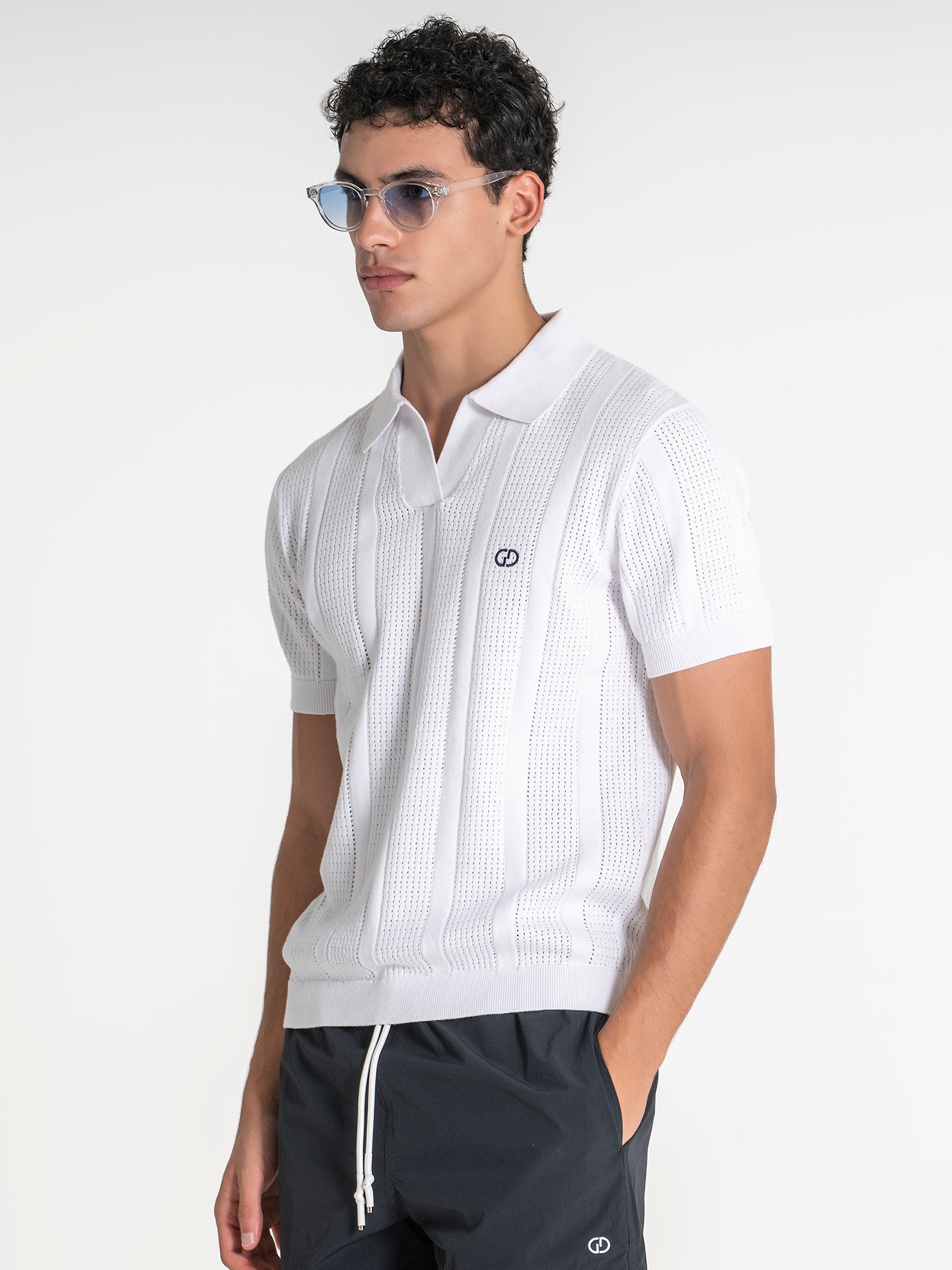 polos / White Tennis Knit Polo