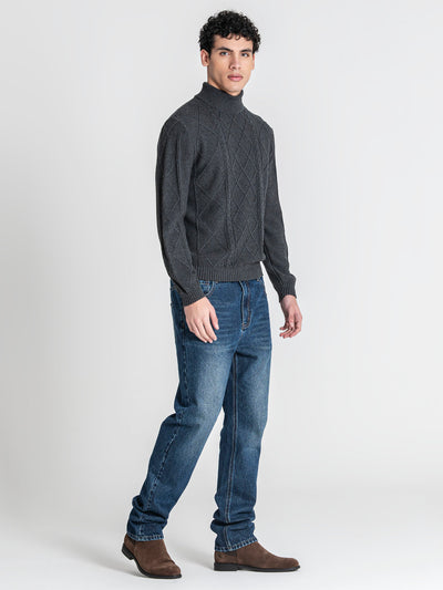 sweats / Grey Cable Knit Turtleneck