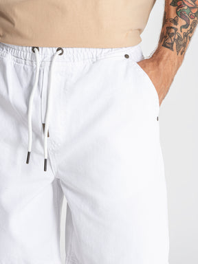 shorts / White GK Elastic Waist Shorts