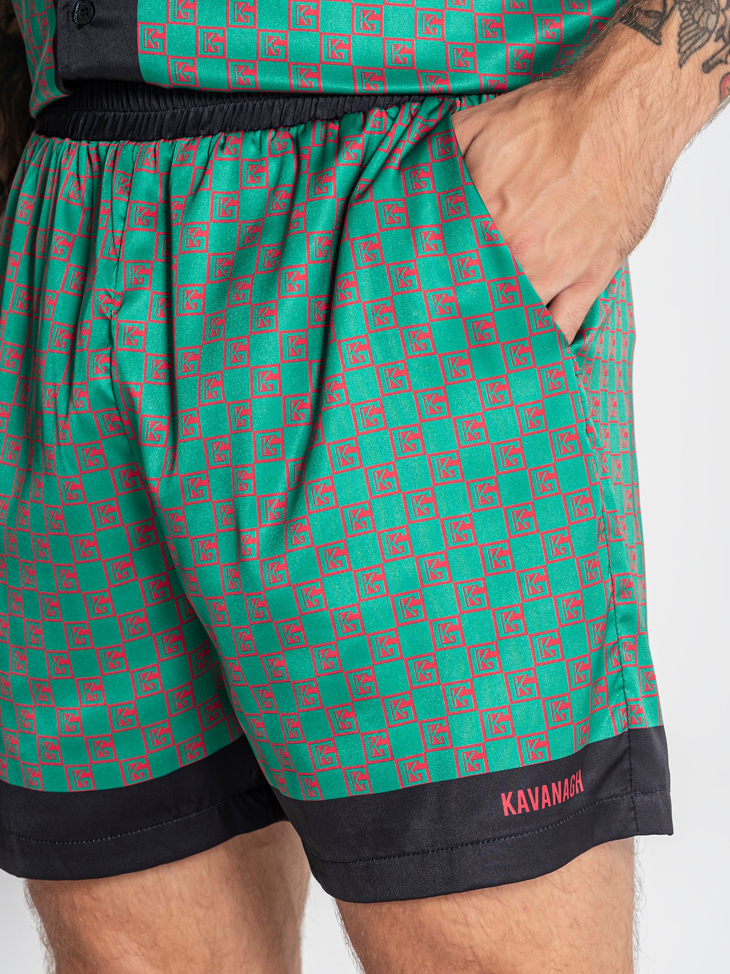 shorts / Green GK Mania Satin Shorts