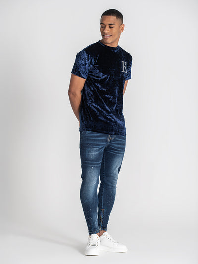 t-shirts / Dark Blue K Velvet Tee