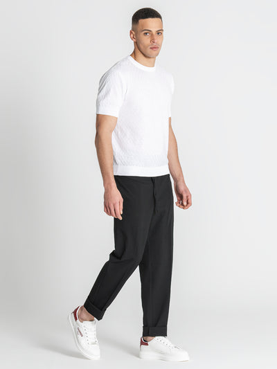 t-shirts / White Squared Knit Tee