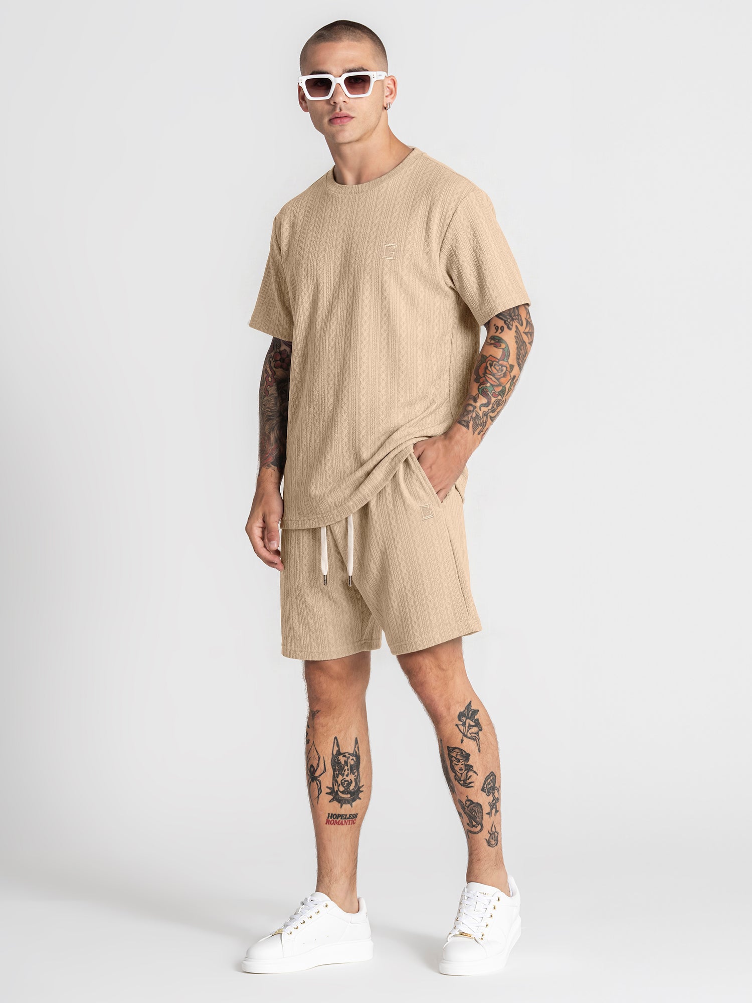 t-shirts / Beige Texture Tee