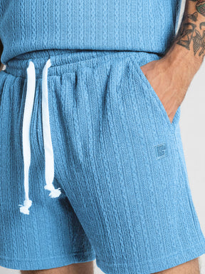 shorts / Light Blue Texture Shorts