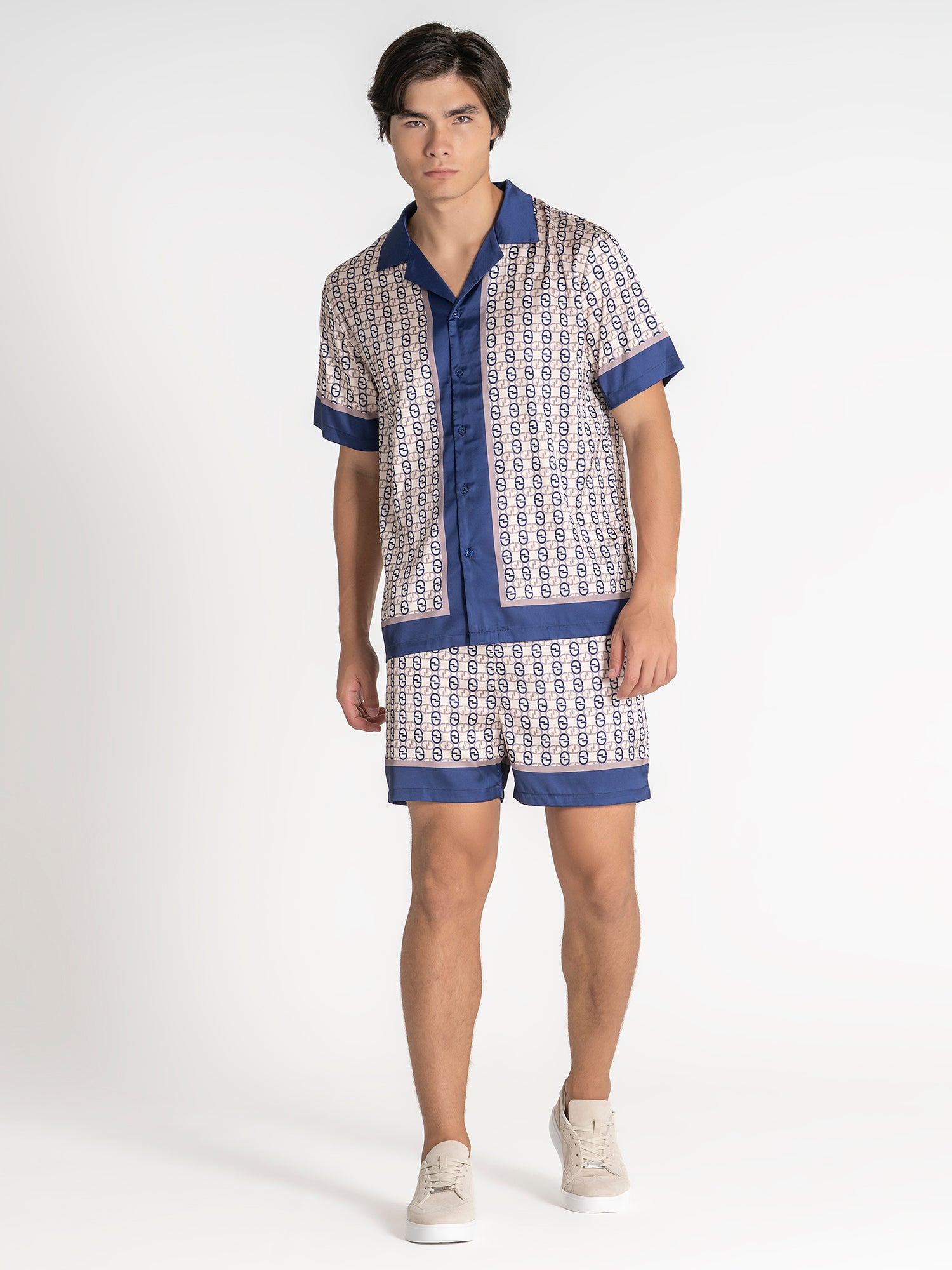 shirts / Blue GG Mania Satin Shirt