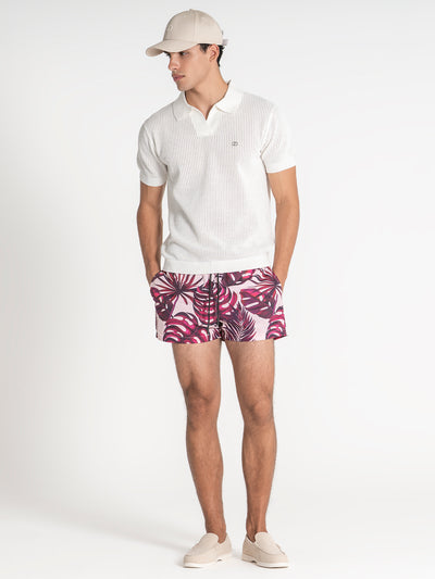polos / White Mesh Knit Polo