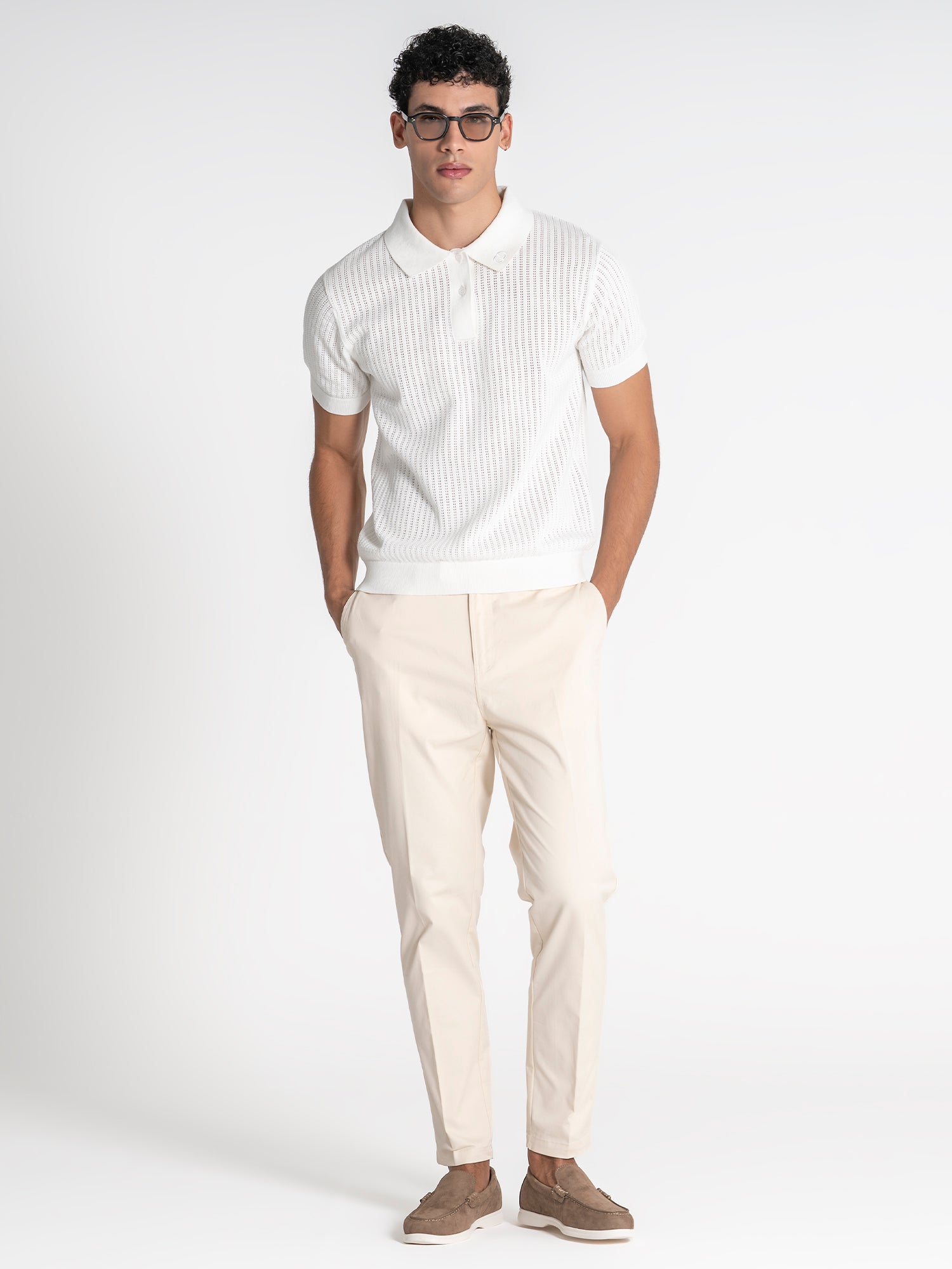 polos / White Sense Knit Polo