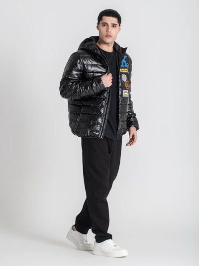 jackets / Black Collage Hoodie Jacket