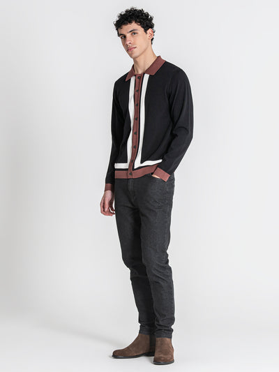 shirts / Black Frame Knit Shirt