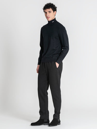 sweats / Black Soft Knit Turtleneck