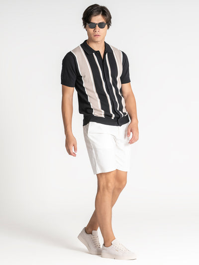 shirts / Black Retro Knit Shirt
