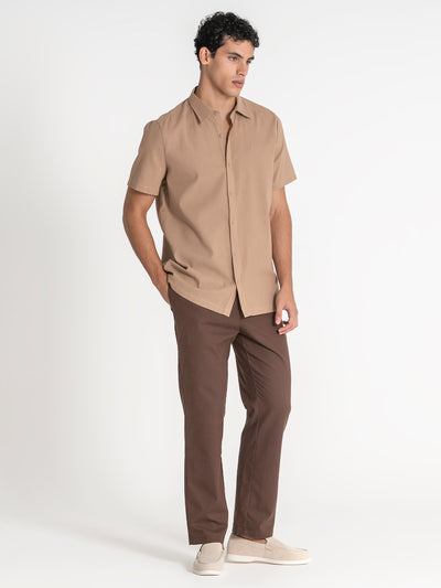 shirts / Taupe GG Linen Shirt