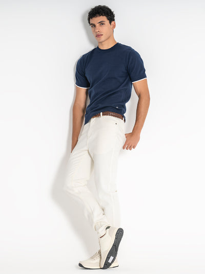 t-shirts / Blue Edge Knit Tee