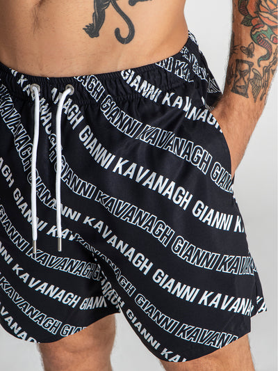 swimshorts / Black Wavy Swimshorts