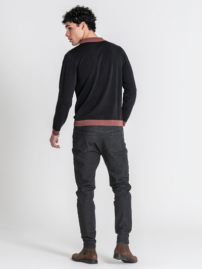 shirts / Black Frame Knit Shirt