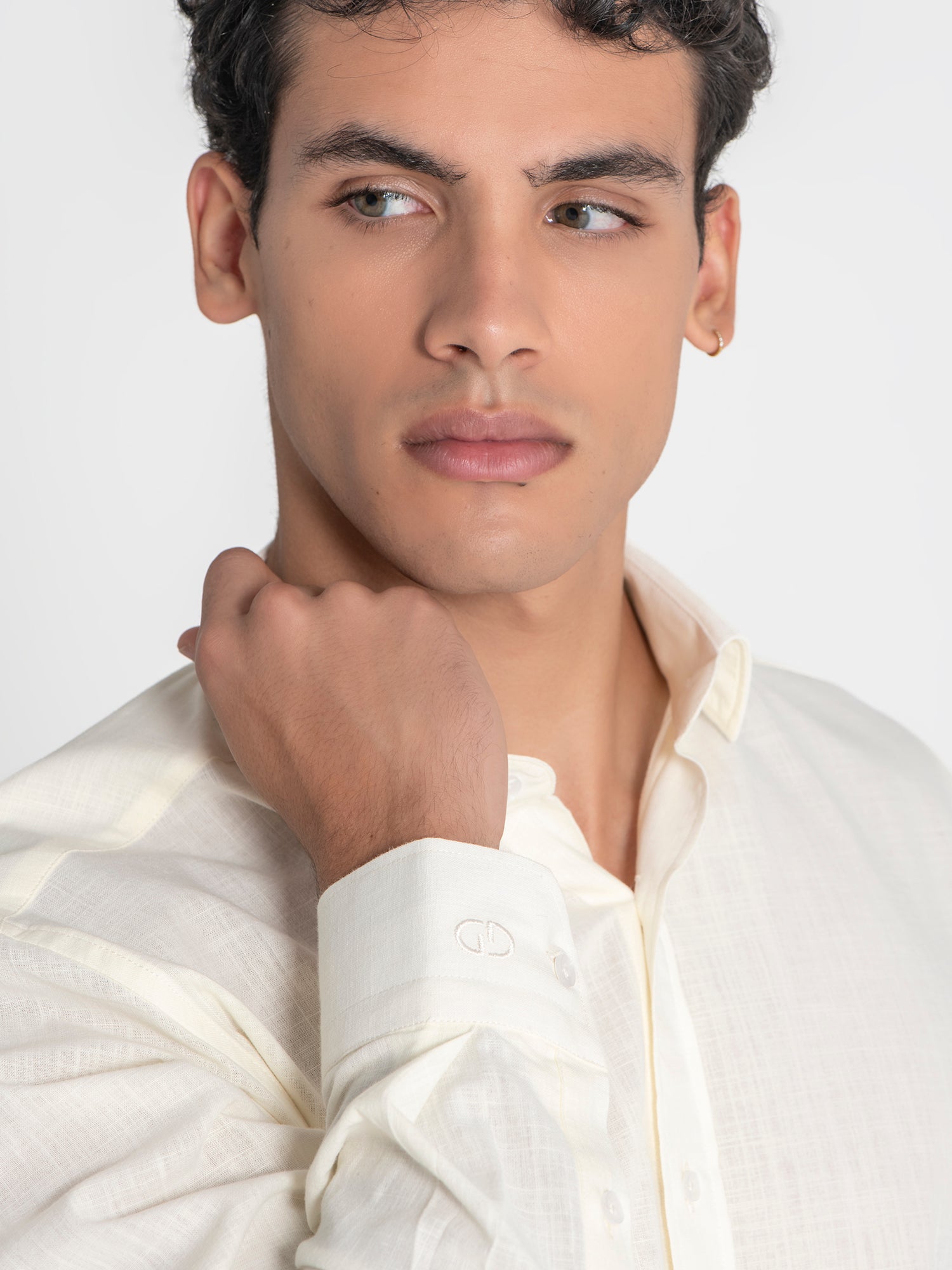 shirts / Beige Linen Shirt