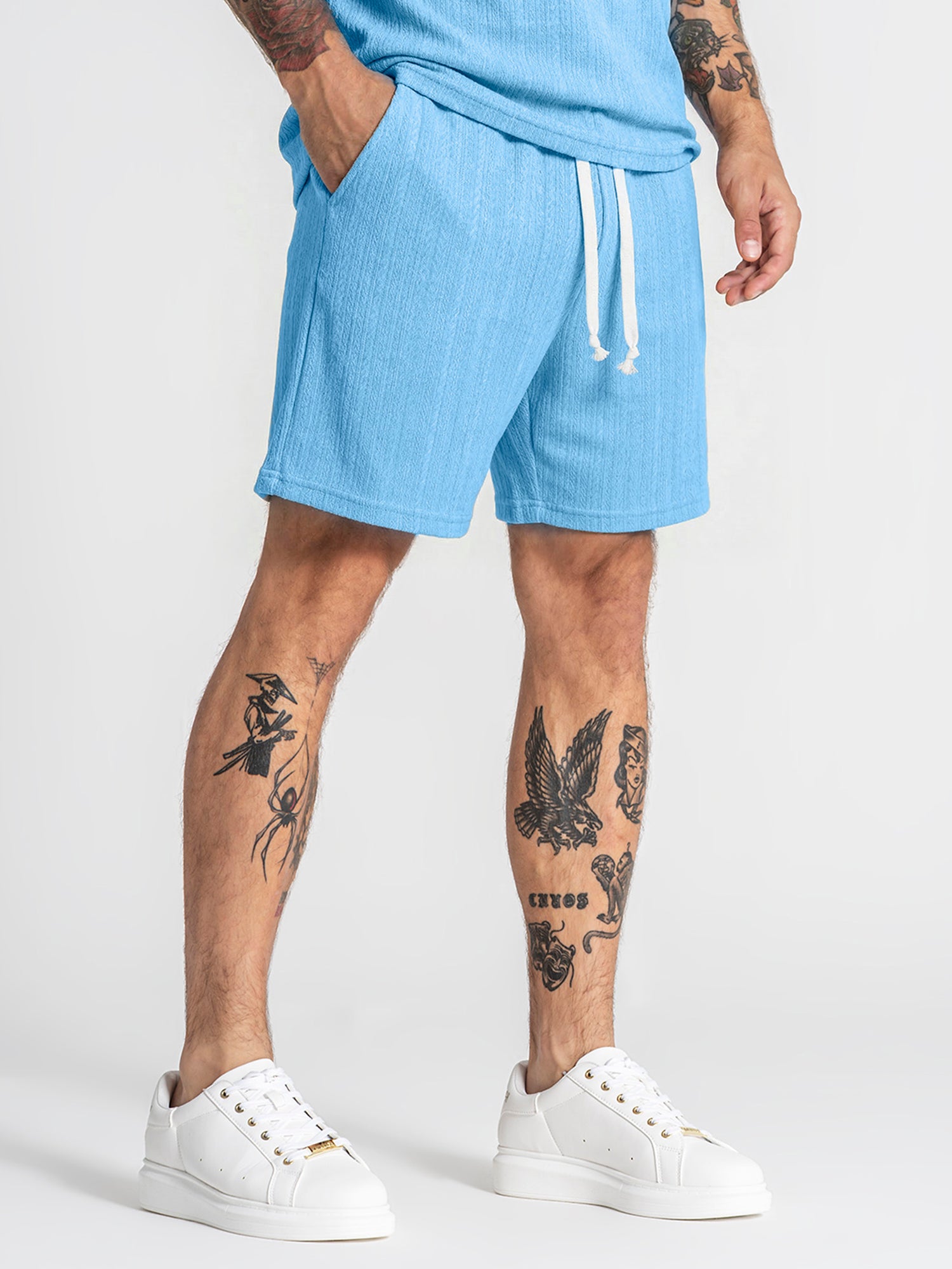 shorts / Light Blue Texture Shorts
