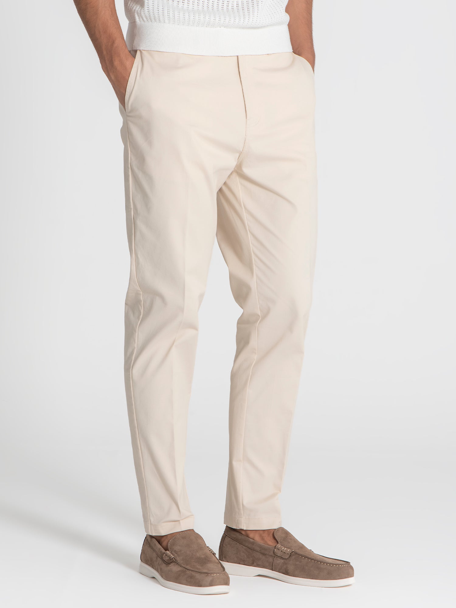 pants / Camel Elastic Chino Chino Pants