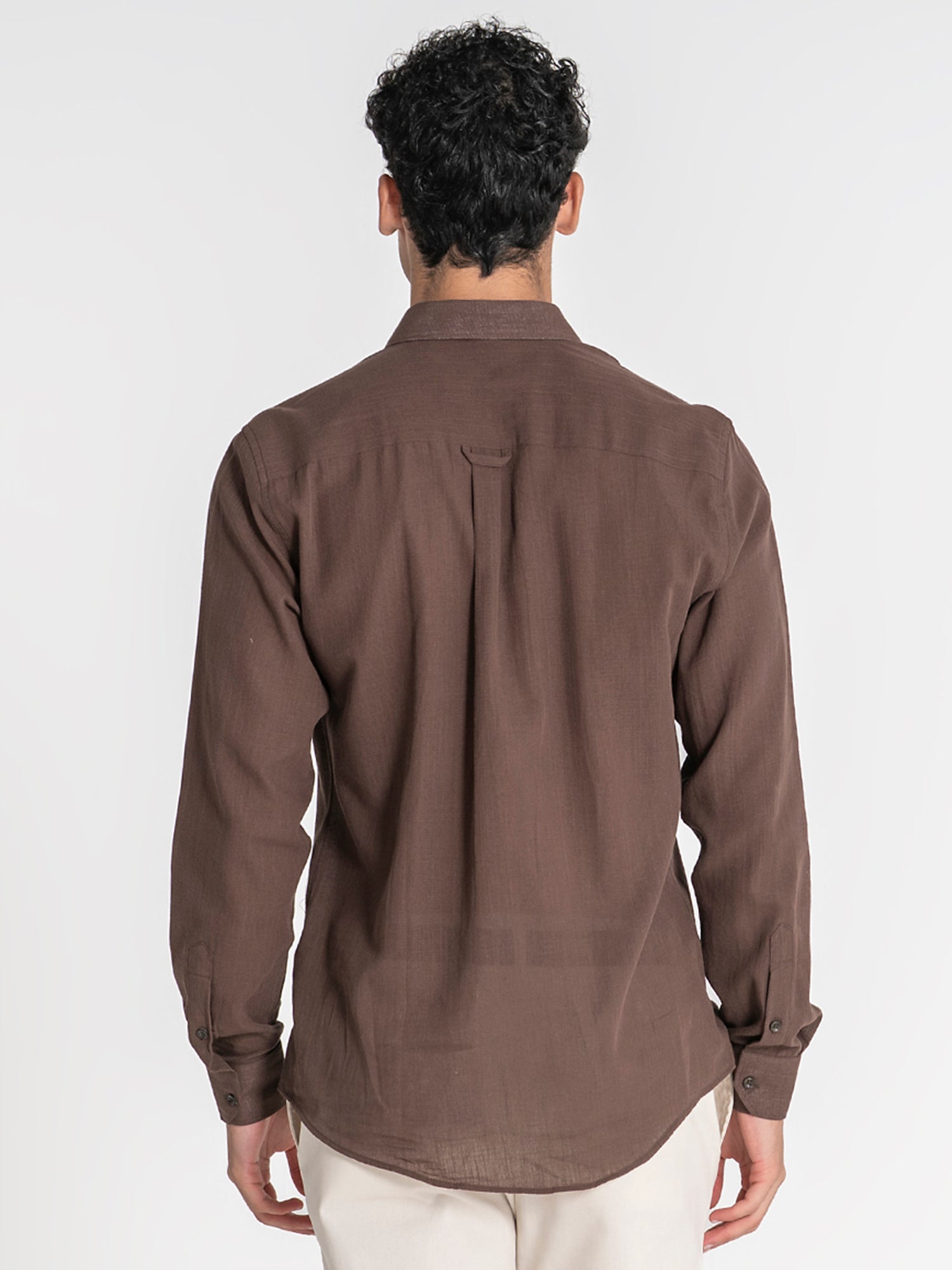 shirts / Brown Flax Linen Shirt