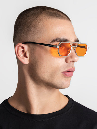 sunglasses / Orange Metal Sunglasses