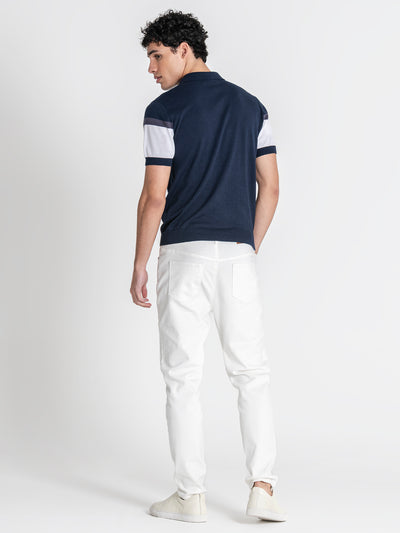 polos / Navy Blue Block Knit Polo