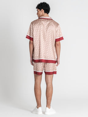 shirts / Beige Insignia Satin Shirt