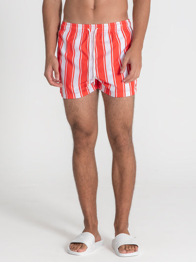 swimshorts / Orange Striped Swimshorts