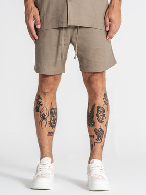 shorts / Taupe Nature Linen Shorts