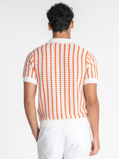 polos / Orange Retro Knit Polo